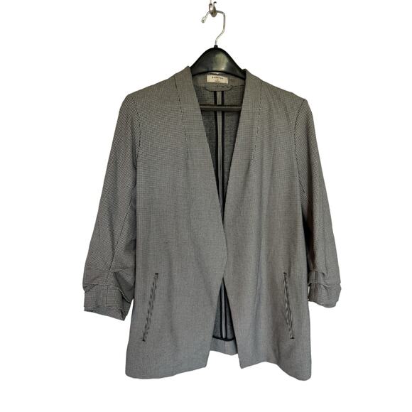 Aritzia Jackets & Blazers - Aritizia Babaton Power Blazer Atelier Black Houndstooth Ruched Sleeves Size 10